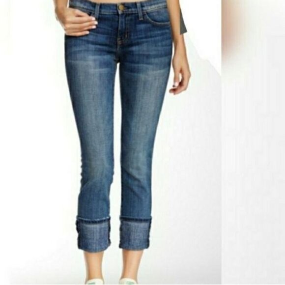 Current/Elliott Beatnik Skinny‎ Jeans Turnup Hem Crop Women's Size 26 Blue Denim - Picture 1 of 9